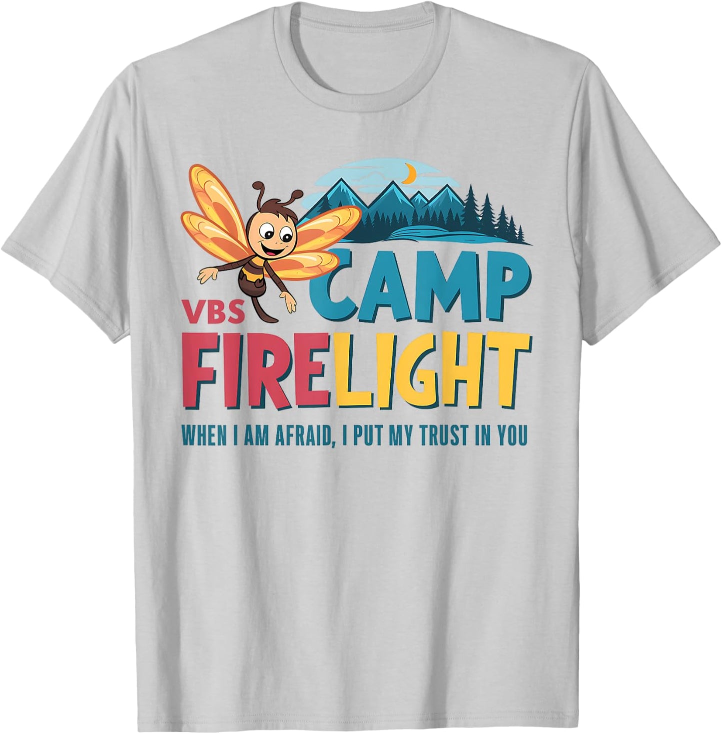 Camp Firelight VBS Camp Vacation Bible School Firework 2025 T-Shirt - T-Shirt | Ash
