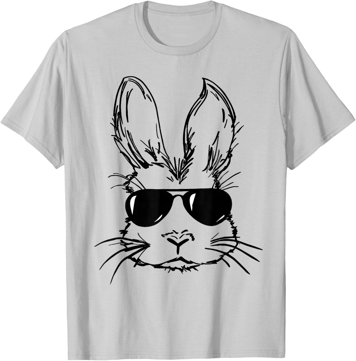 Funny Bunny Face With Sunglasses Easter Day Boy Men Kids T-Shirt - T-Shirt | Ash