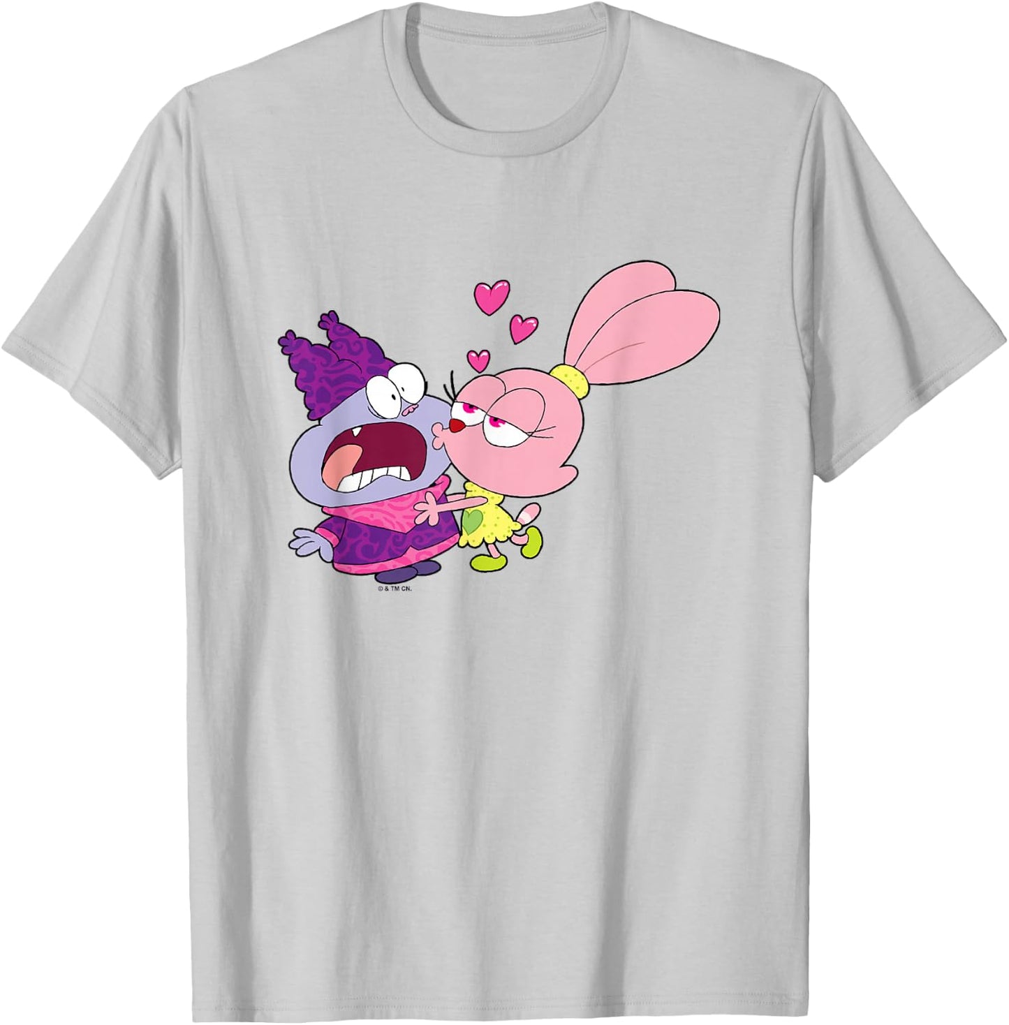 Chowder Valentine's Day Panini Kissing A Terrified Chowder T-Shirt - T-Shirt | Ash