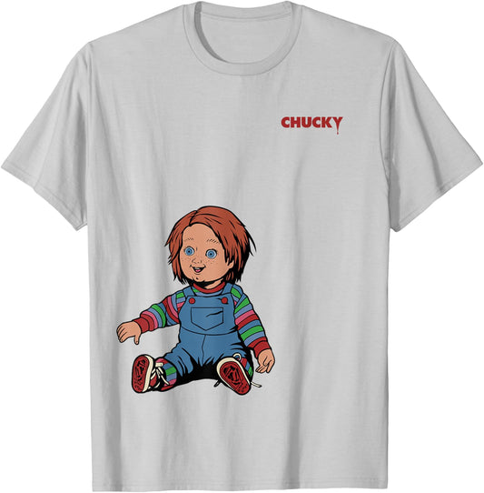 Chucky Little Angel Front & Back T-Shirt - T-Shirt | Ash
