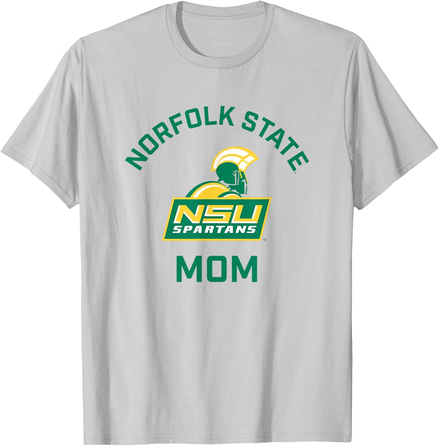 Norfolk State University Spartans Arched Mom T-Shirt - T-Shirt | Ash