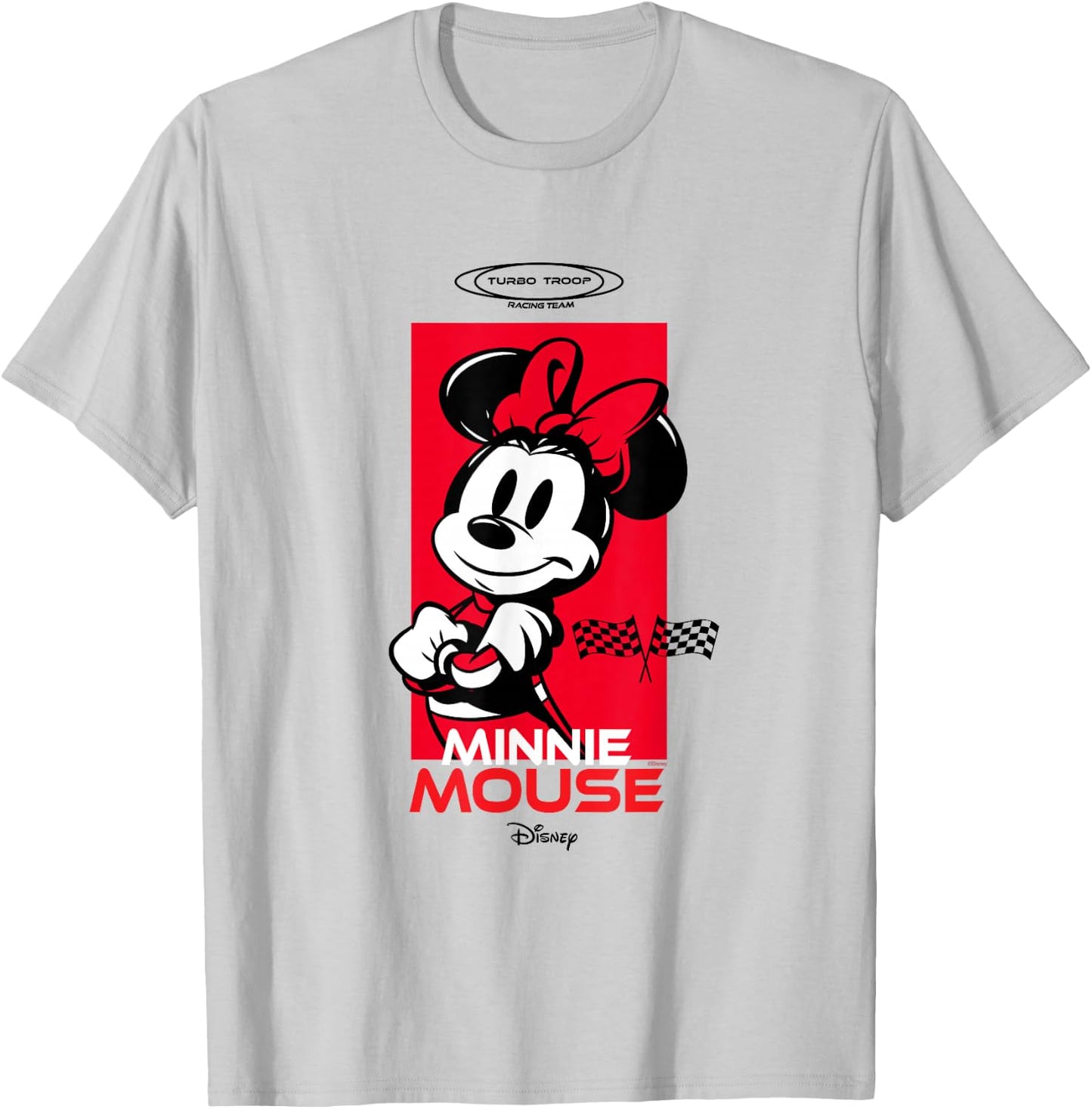 Disney Mickey and Friends Minnie Mouse Checkered Style T-Shirt - T-Shirt | Ash