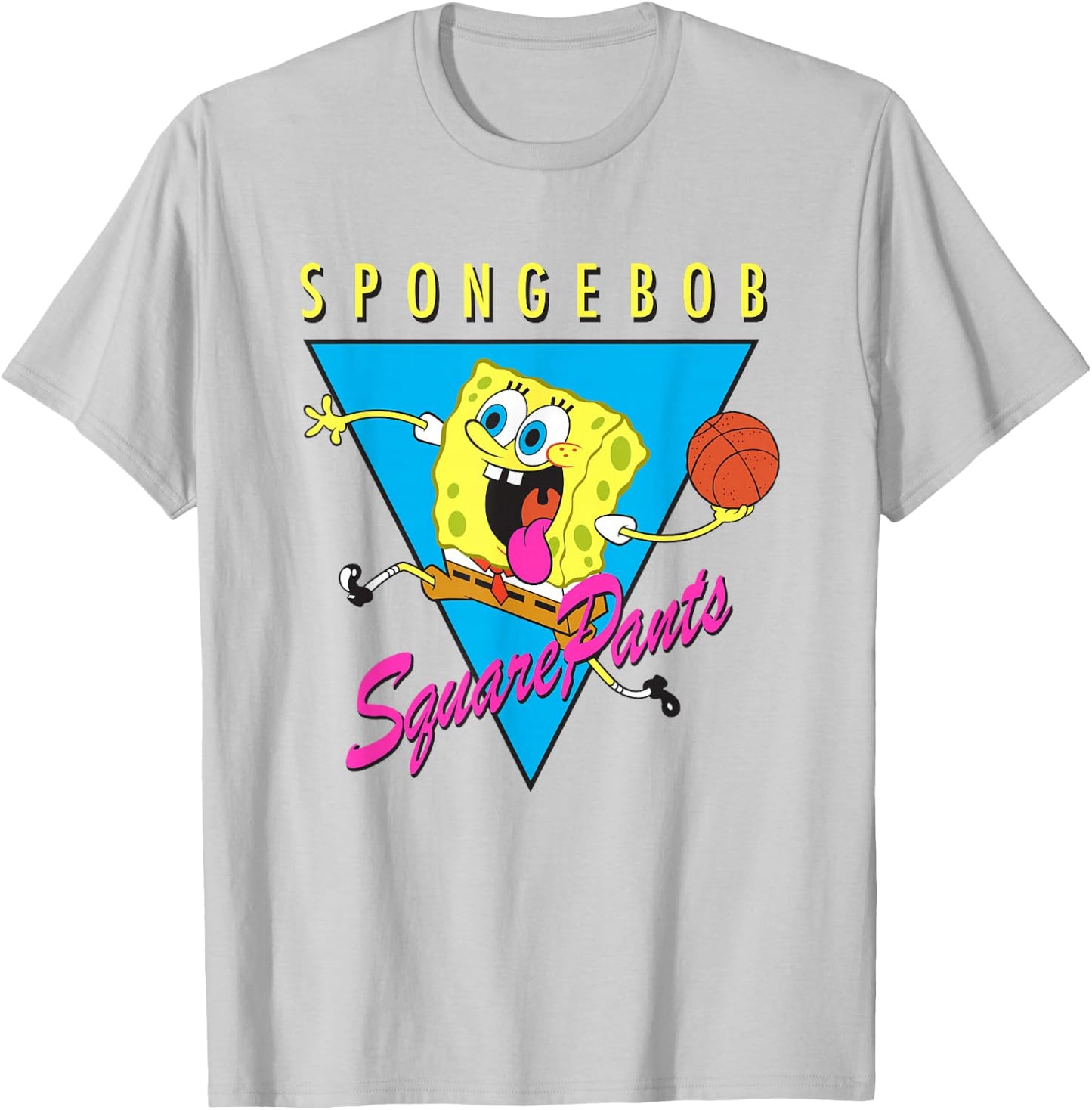 SpongeBob SquarePants Playing Basketball Retro Shot T-Shirt - T-Shirt | Ash