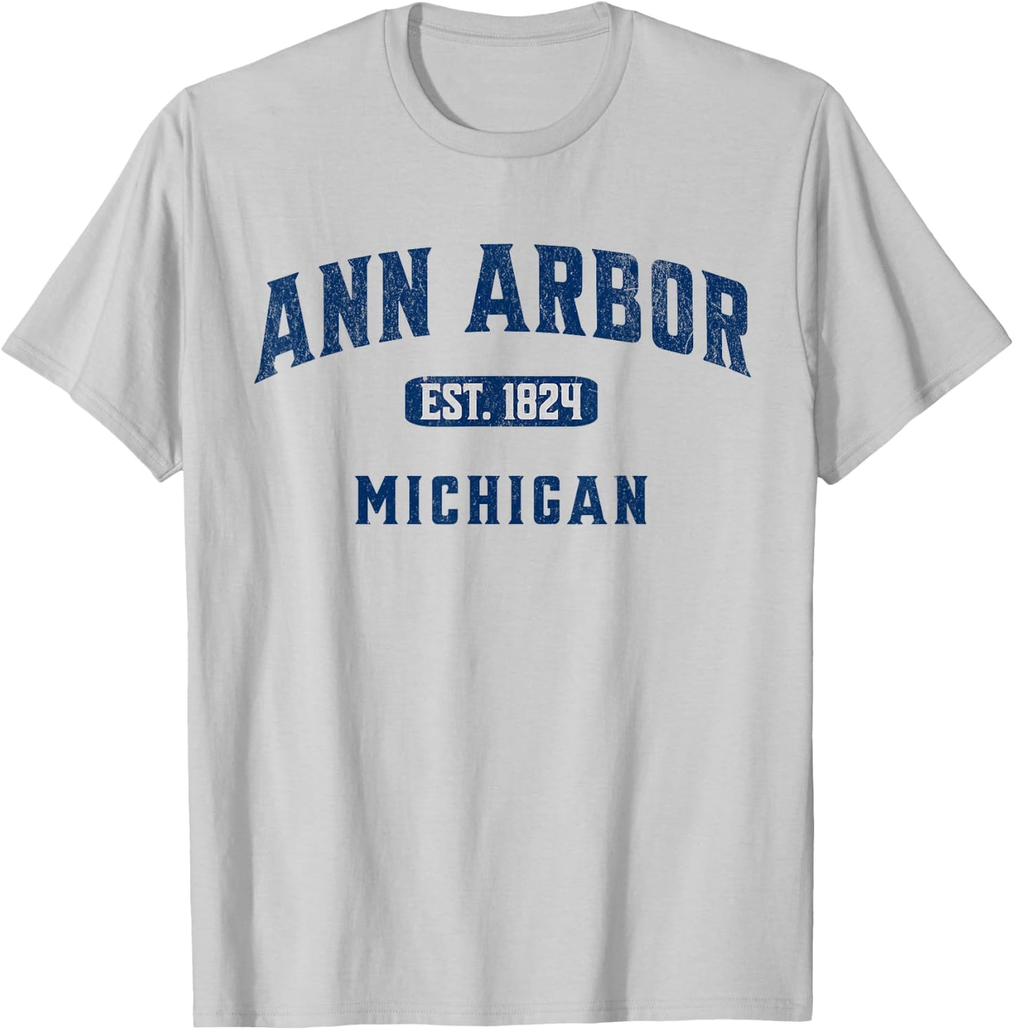 USA City Visit Ann Arbor Michigan Vintage Athletic Souvenir T-Shirt - T-Shirt | Ash