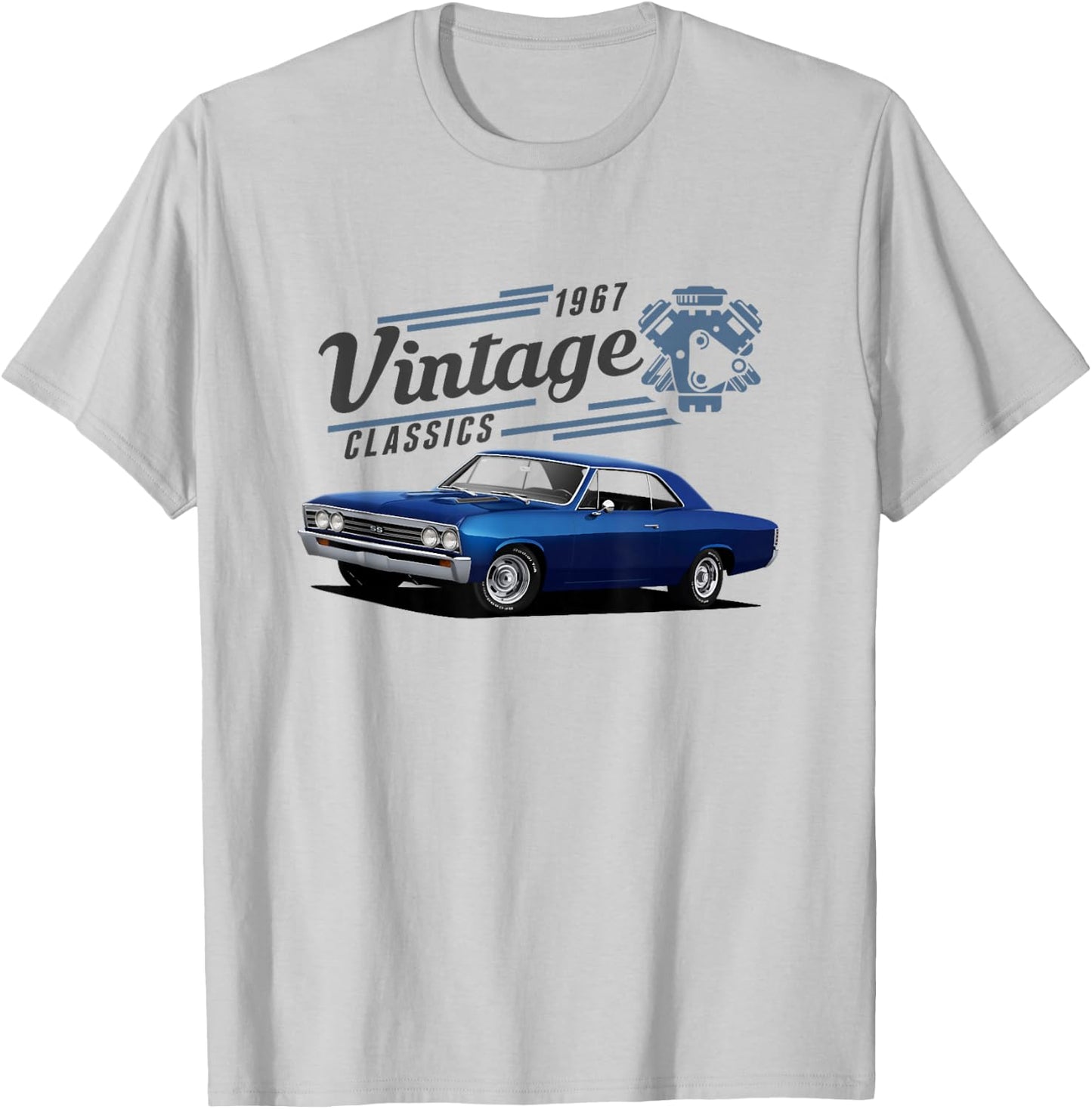 1967 67 Chevelle SS Trending Chevys Vintage Muscle Car T-Shirt - T-Shirt | Ash