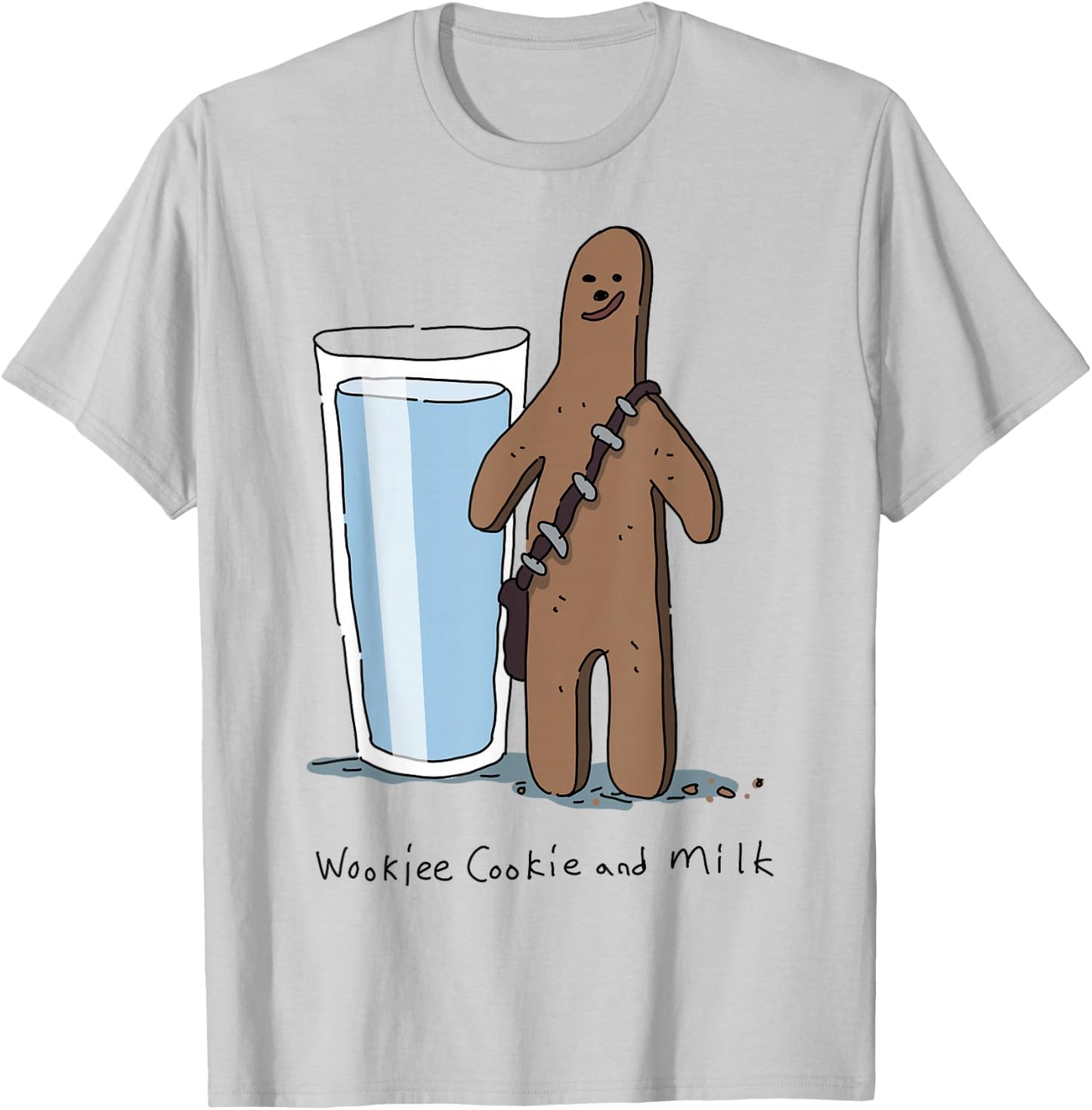 Star Wars Chewbacca Wookiee Cookie And Milk T-Shirt - T-Shirt | Ash