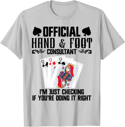 Hand Foot Player Card Holder Pads Card Game Hand and Foot T-Shirt - T-Shirt | Ash