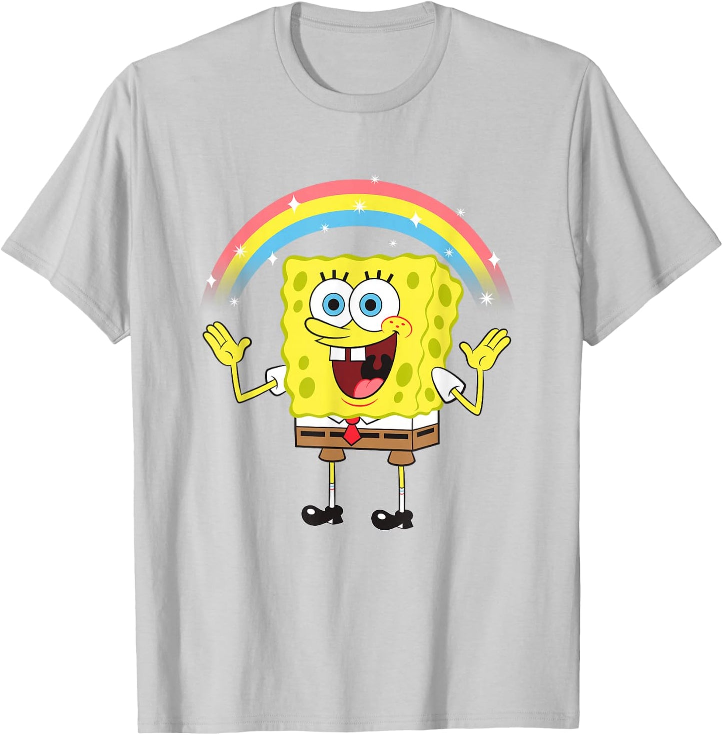 SpongeBob SquarePants Imagination Rainbow Happy Logo T-Shirt - T-Shirt | Ash