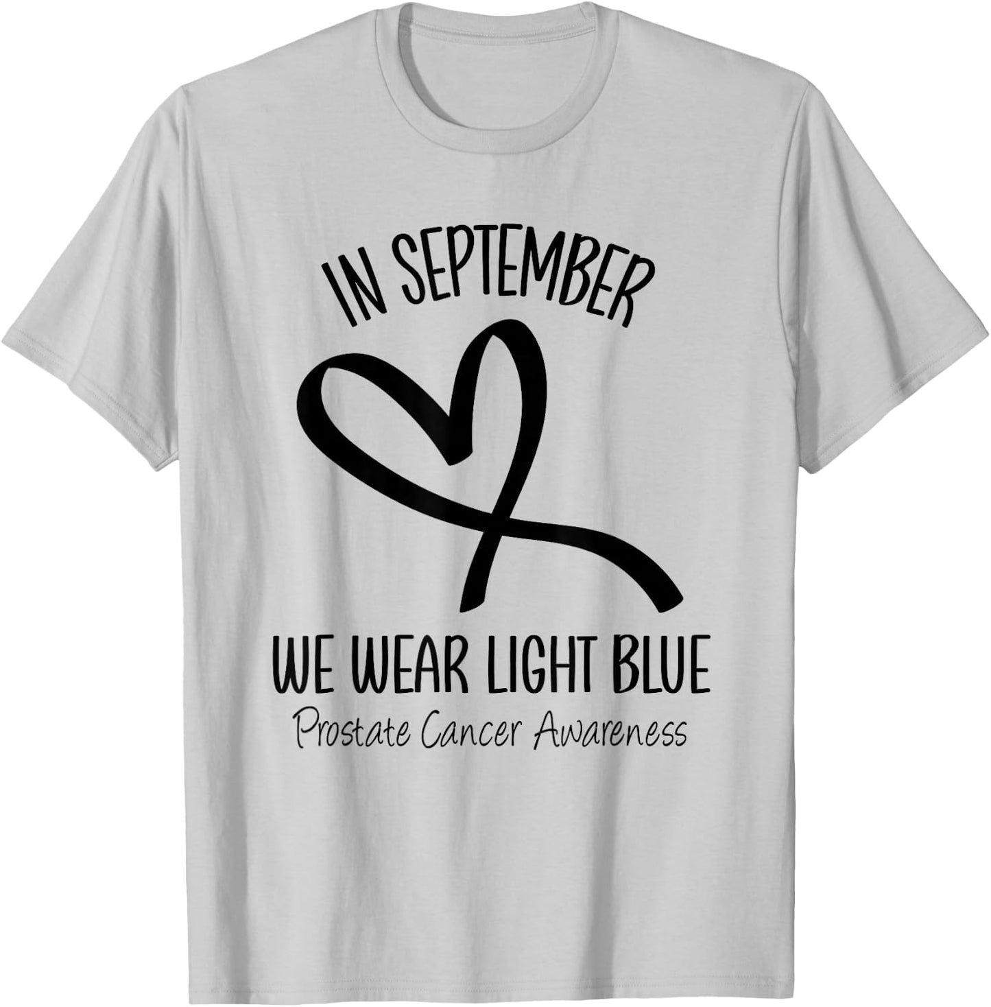Rainbow September Blue Prostate Cancer Awareness Ribbon T-Shirt - T-Shirt | Ash
