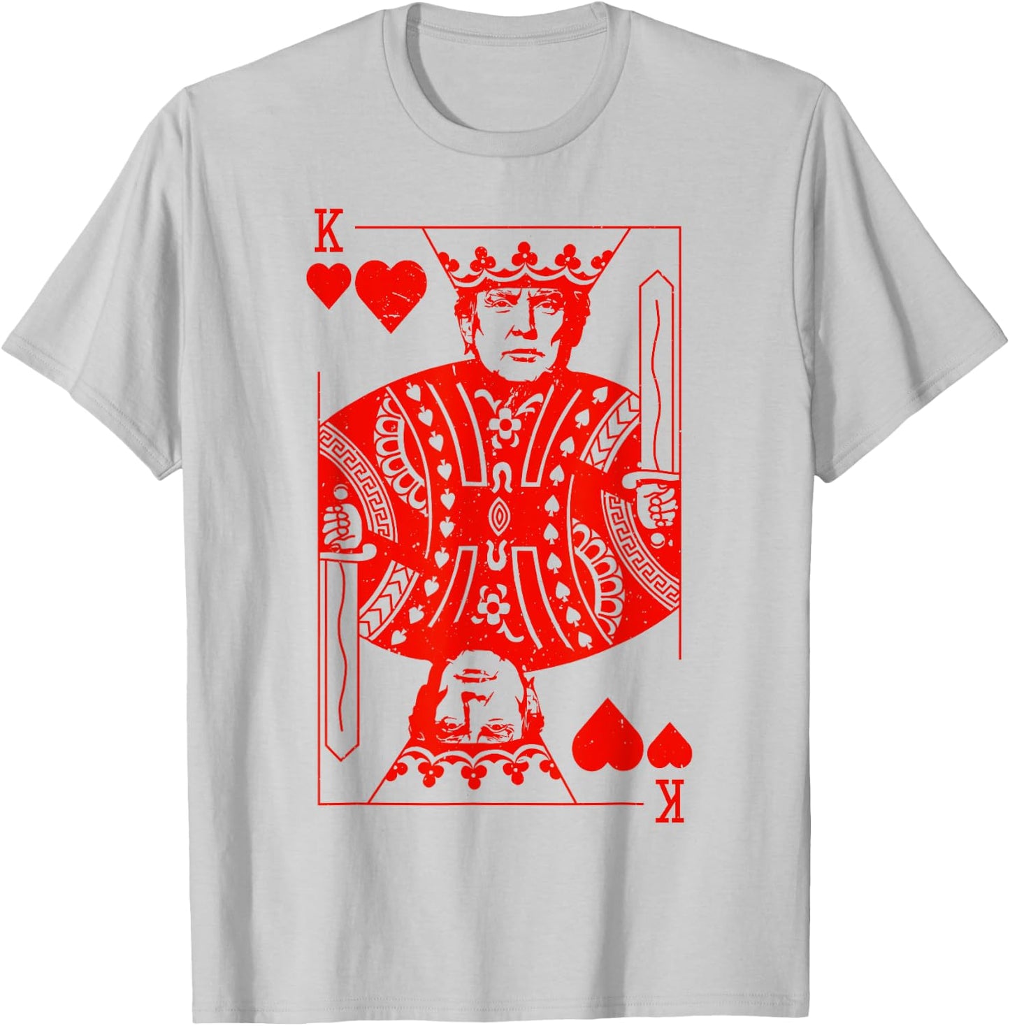 Trump King K of Hearts Playing Card Patriotic Trump 2024 Women Kids Men T-Shirt - T-Shirt | Ash