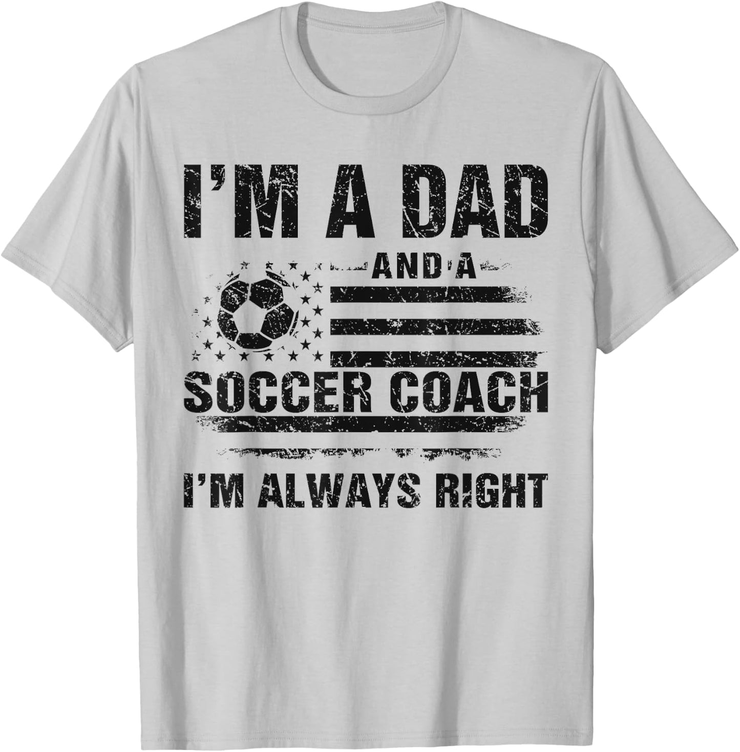 Dad Soccer Coach Funny Fathers Day Christmas Soccer Lover Da T-Shirt - T-Shirt | Ash