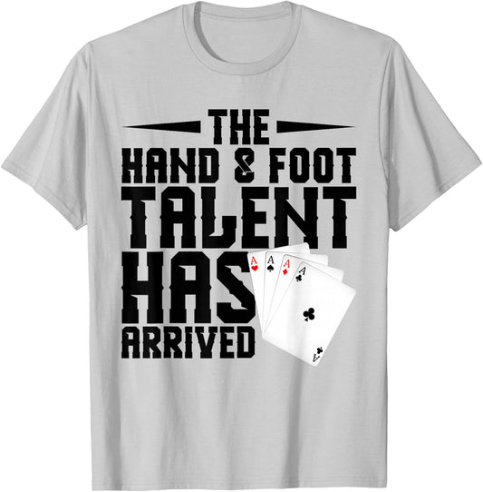 Hand and Foot Score Partner Card Game Set Player Hand Foot T-Shirt - T-Shirt | Ash
