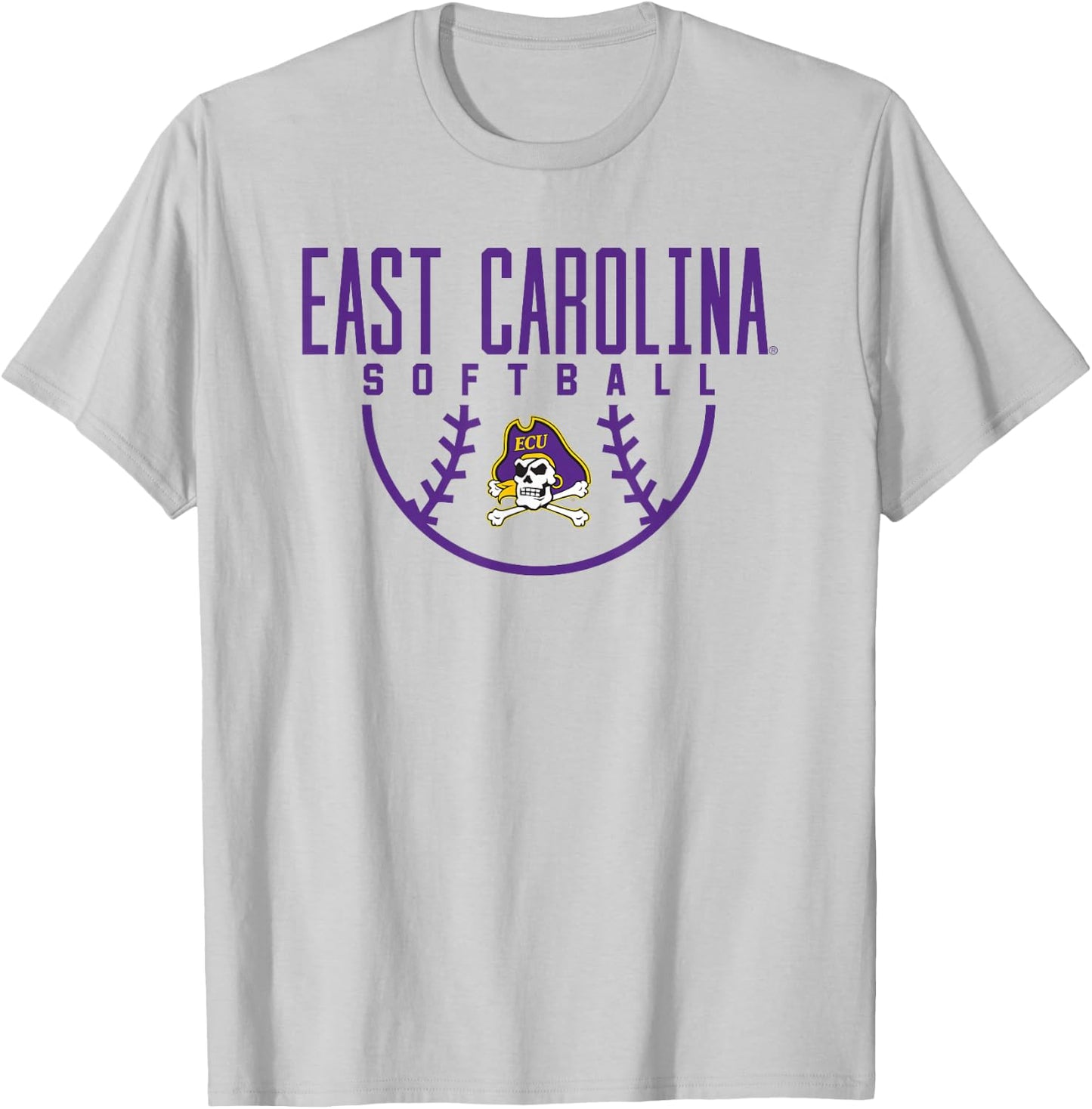 East Carolina University ECU Pirates Softball T-Shirt - T-Shirt | Ash