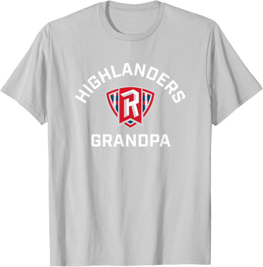 Radford University Highlanders Arched Grandpa T-Shirt - T-Shirt | Ash
