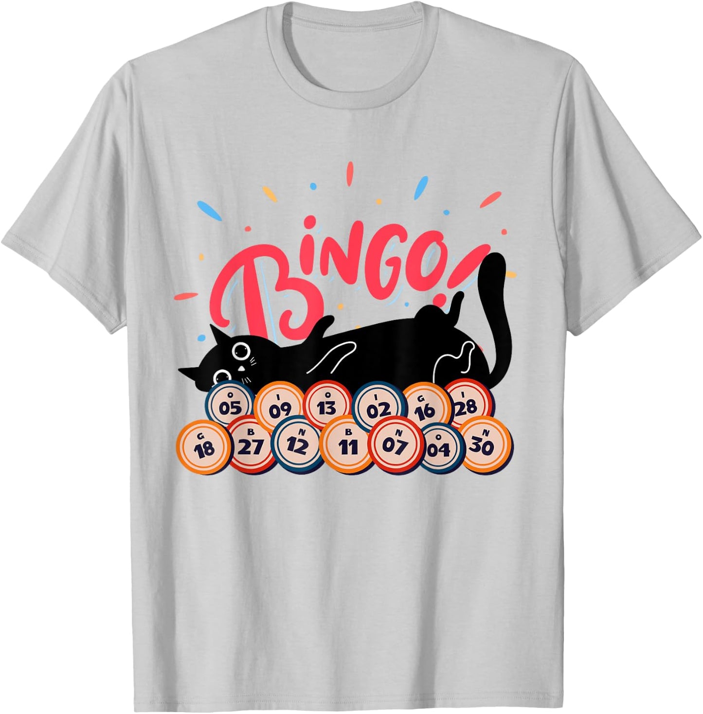Bingo Balls and Cats - Bingo Player Gambling - Bingo T-Shirt - T-Shirt | Ash