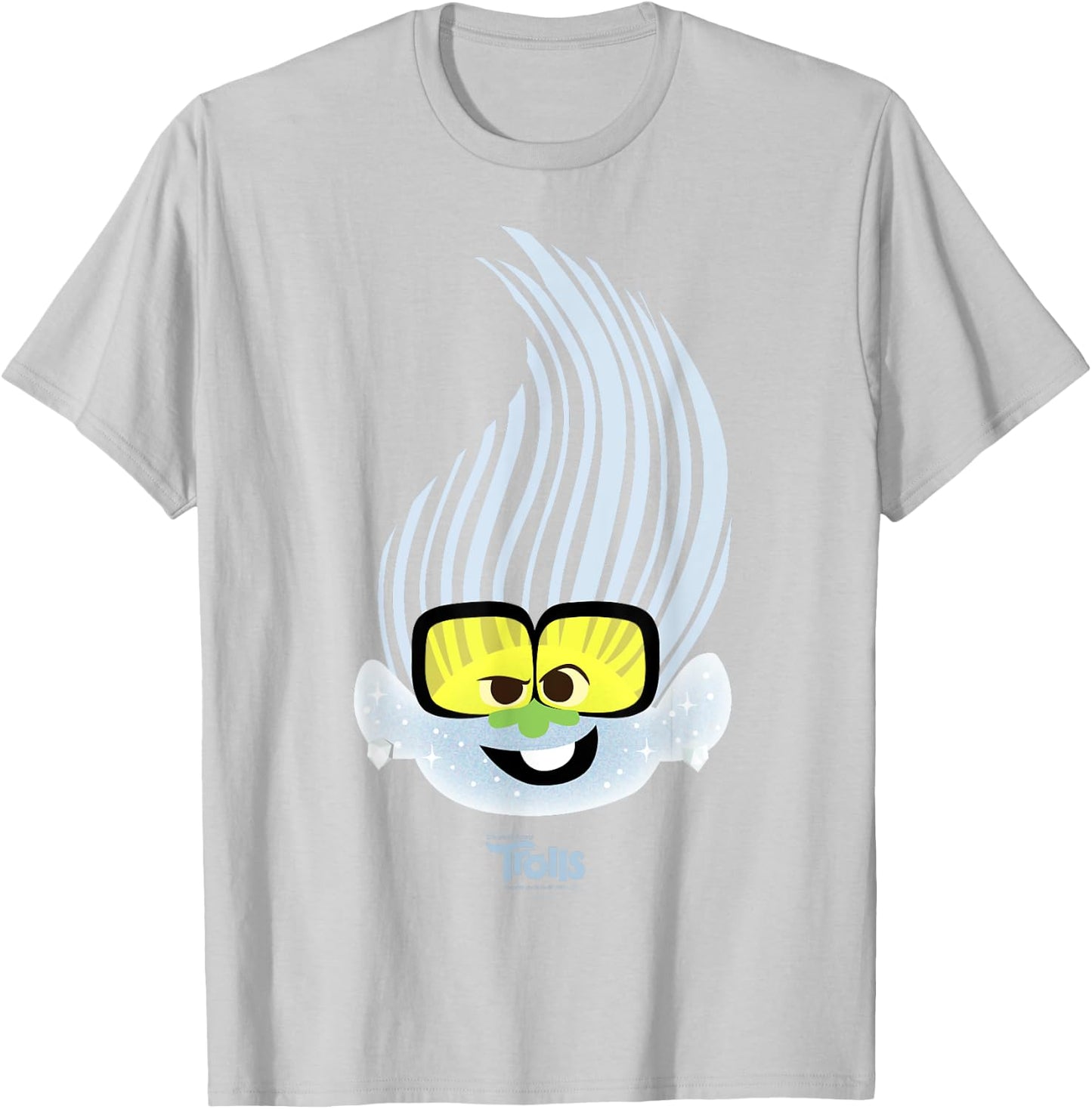 DreamWorks Trolls Tiny Diamond Big Face T-Shirt - T-Shirt | Ash