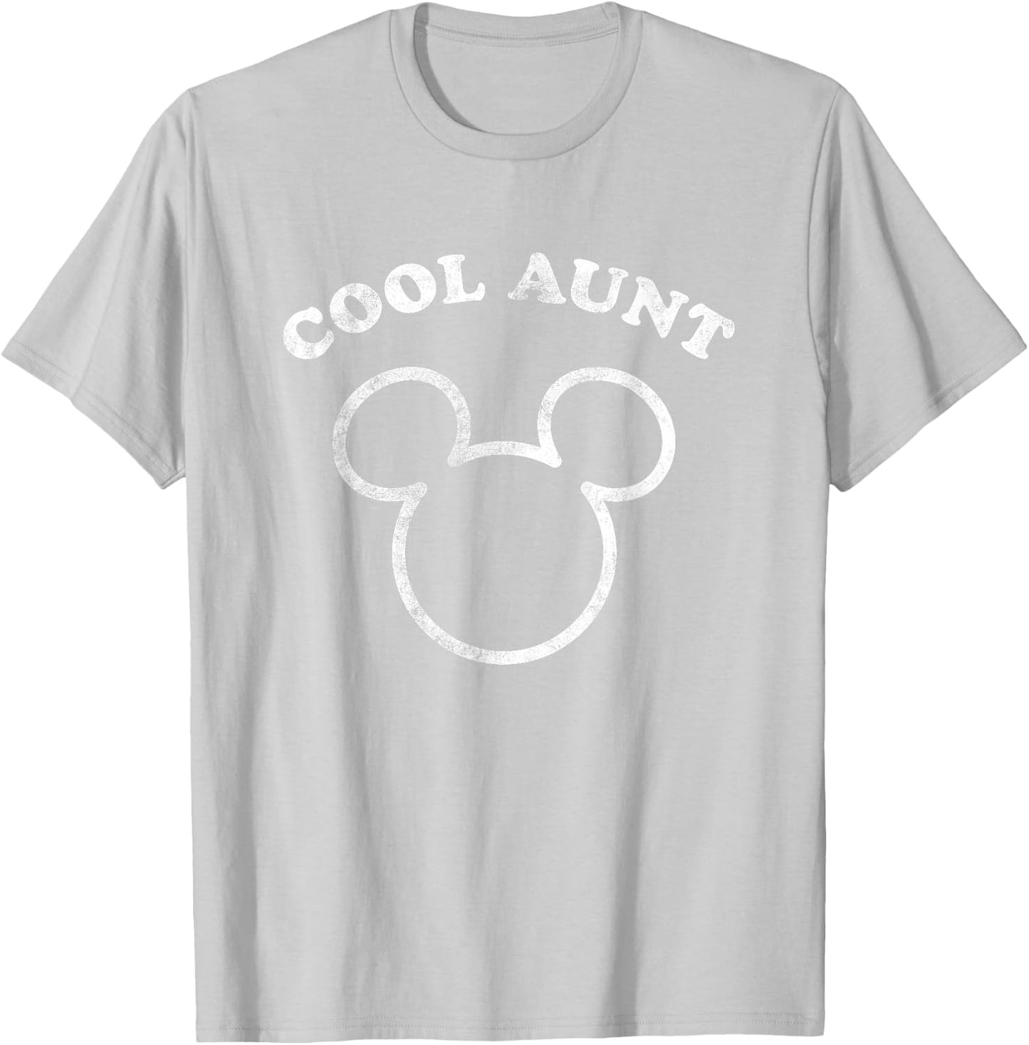 Disney Mickey And Friends Cool Aunt Distressed Chest Logo T-Shirt - T-Shirt | Ash
