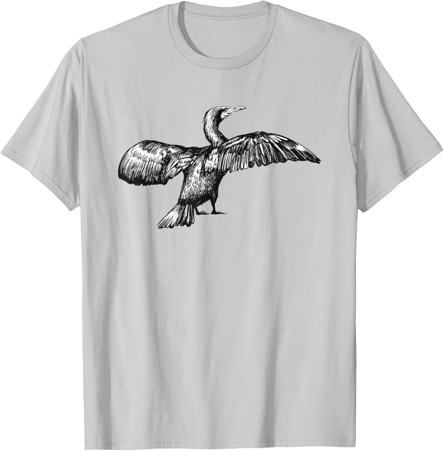 Cormorant Bird T-Shirt - T-Shirt | Ash