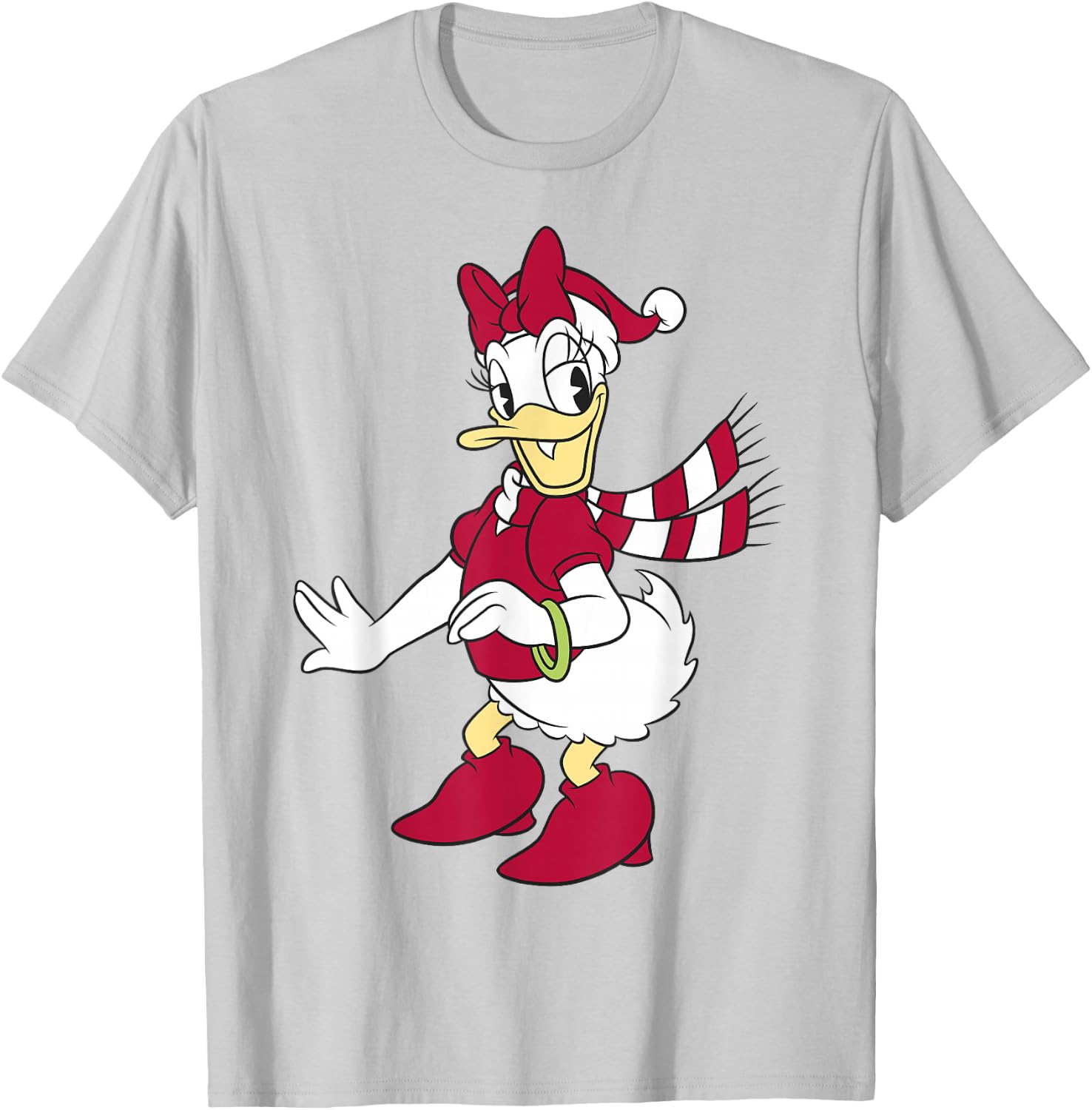 Disney Daisy Duck Classic Christmas Portrait T-Shirt - T-Shirt | Ash