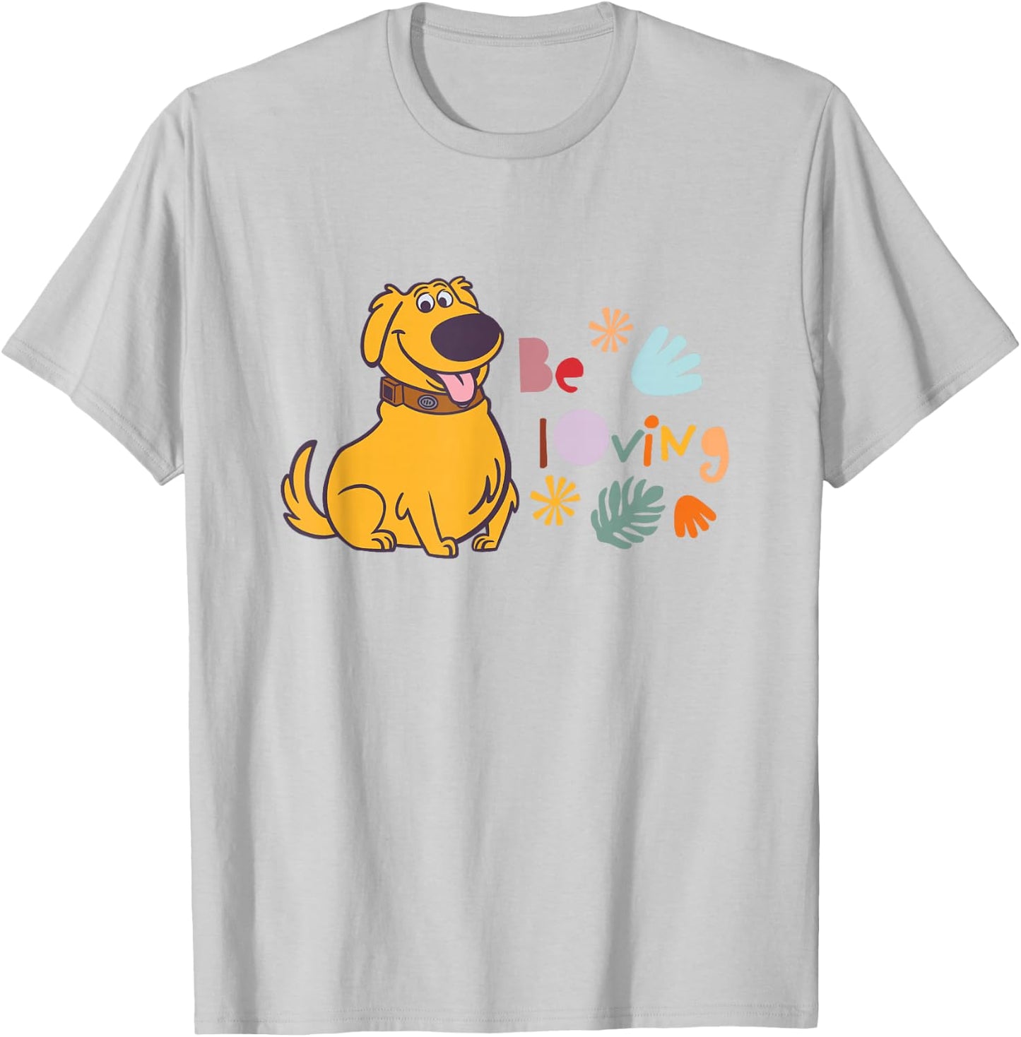 Disney Pixar Up Be Loving Cute Dug Colorful Big Chest Logo T-Shirt - T-Shirt | Ash