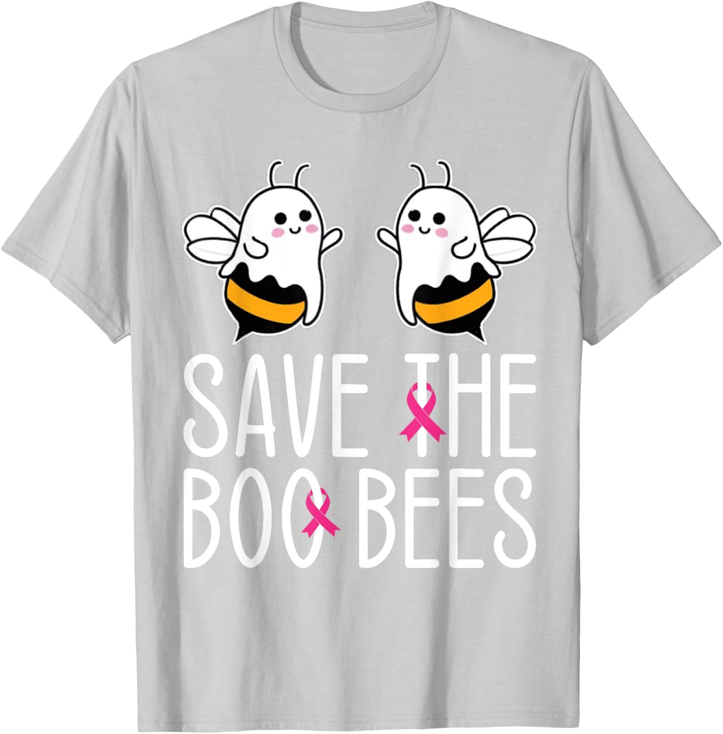 Save The Boo bees Breast Cancer Awareness Halloween Women T-Shirt - T-Shirt | Ash