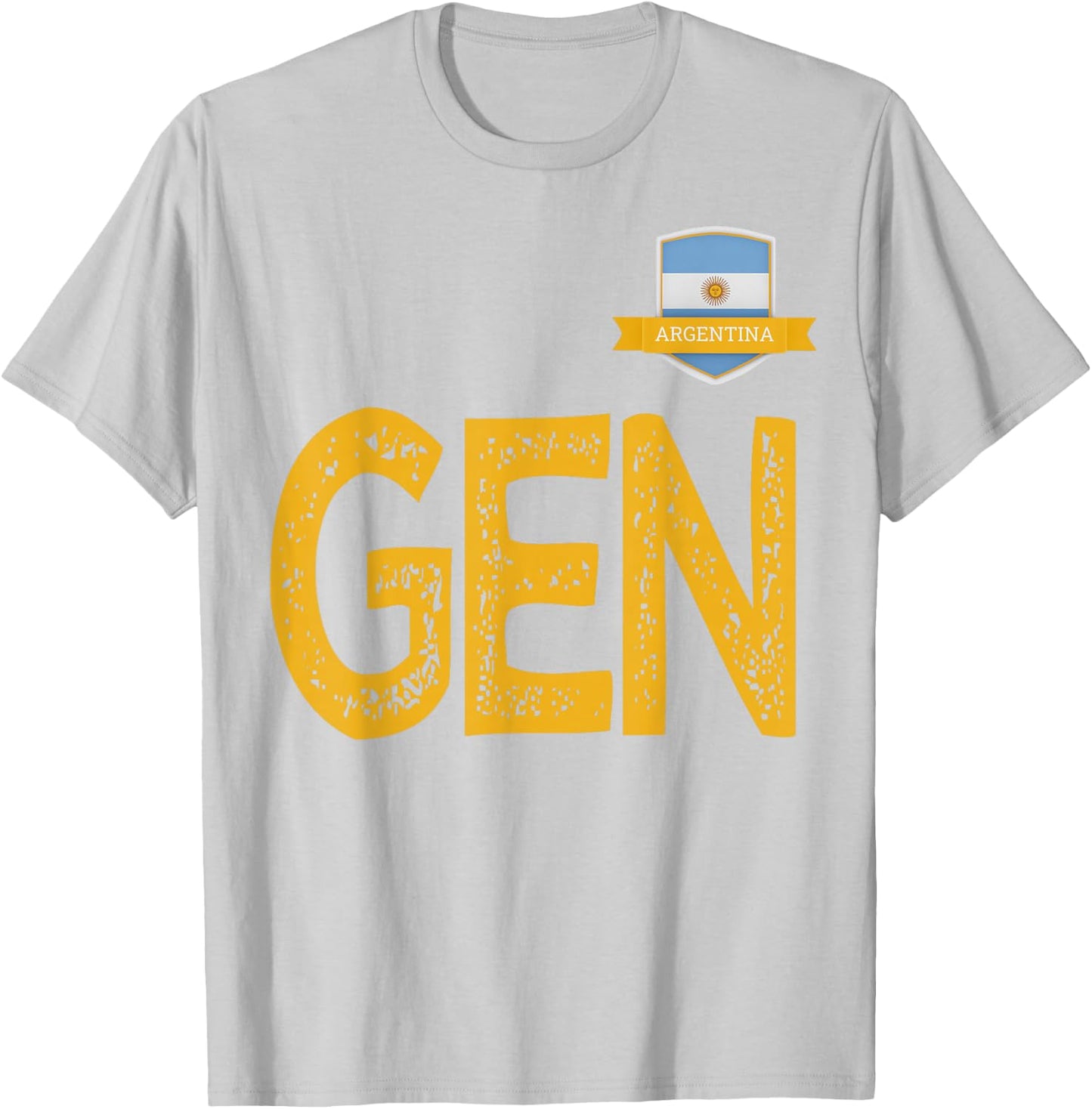Argentina Human Flag Letter G and Letter E and N Argentina T-Shirt - T-Shirt | Ash