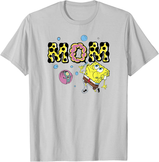SpongeBob SquarePants Mother's Day Mom Bubbles T-Shirt - T-Shirt | Ash