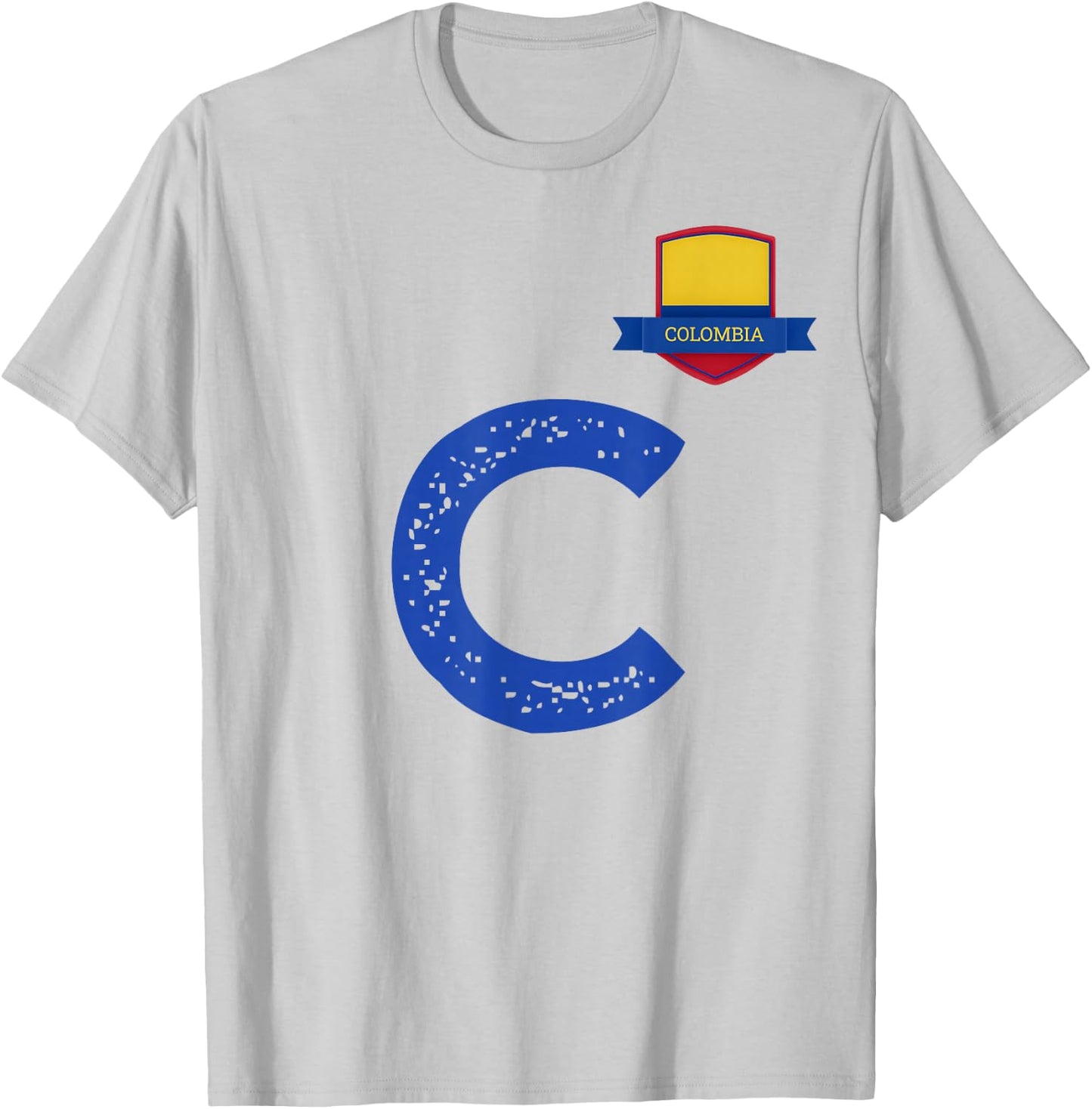 Colombia Human-Flag Letter C Colombian T-Shirt - T-Shirt | Ash