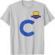 Colombia Human-Flag Letter C Colombian T-Shirt - T-Shirt | Ash