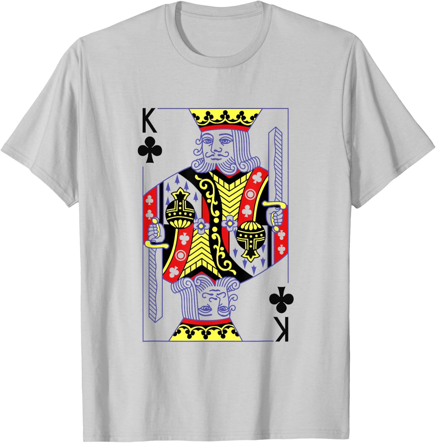King Of Clubs Royal Flush Costume Halloween Playing Cards T-Shirt - T-Shirt | Ash