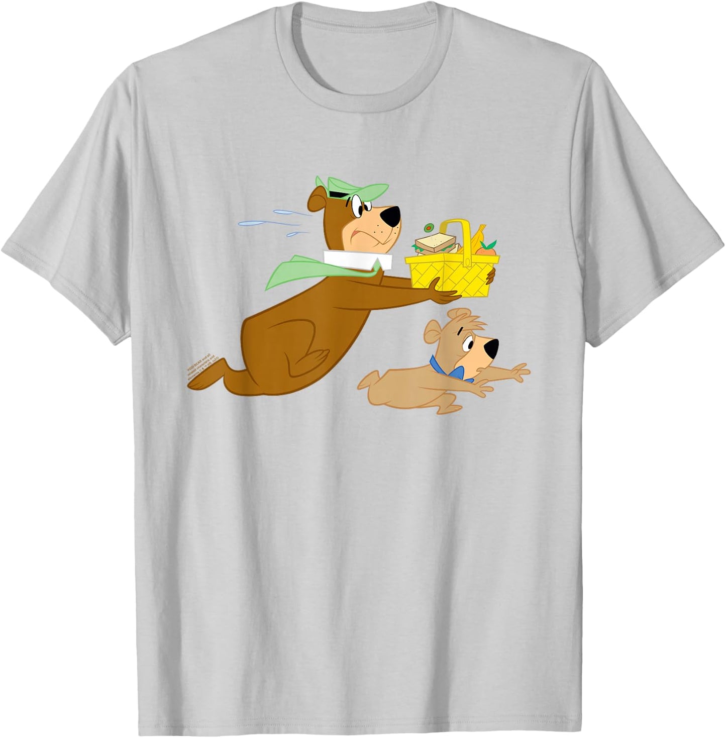 Yogi Bear Yogi and Boo Boo Steal Picnic Basket T-Shirt - T-Shirt | Ash