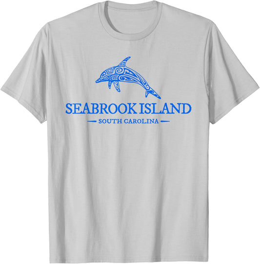 Seabrook Island South Carolina Dolphin Boys Girls T-Shirt - T-Shirt | Ash