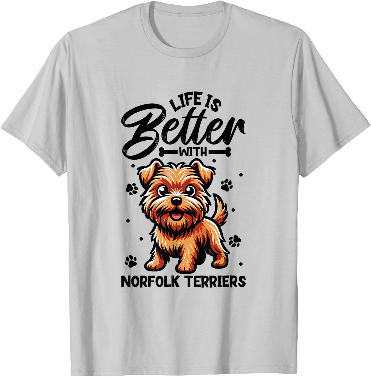 Best life with Norfolk Terrier T-Shirt - T-Shirt | Ash