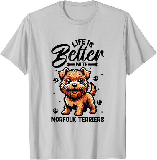 Best life with Norfolk Terrier T-Shirt - T-Shirt | Ash