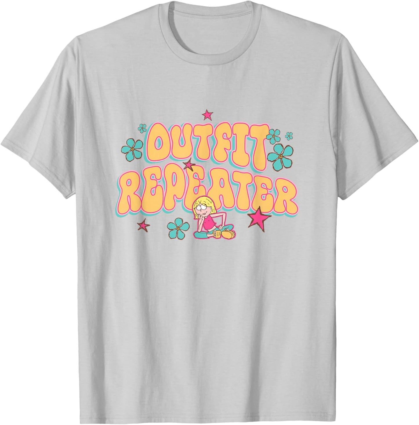 Disney Lizzy McGuire Outfit Repeater Retro Chest Text Logo T-Shirt - T-Shirt | Ash
