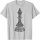 Distressed vintage Chess piece black Queen chess player game T-Shirt - T-Shirt | Ash