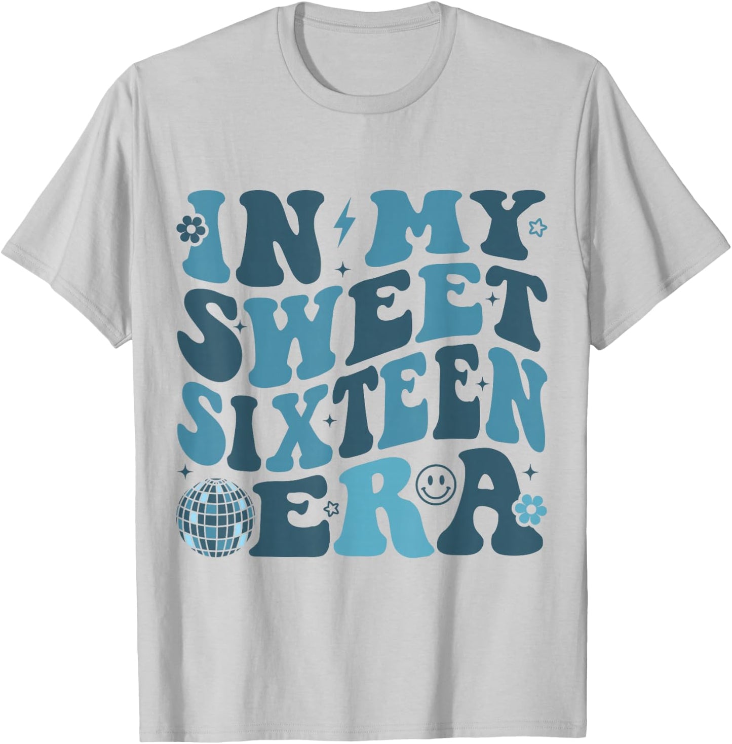In My Sweet Sixteen Era Groovy Retro Boys Girl 16th Birthday T-Shirt - T-Shirt | Ash