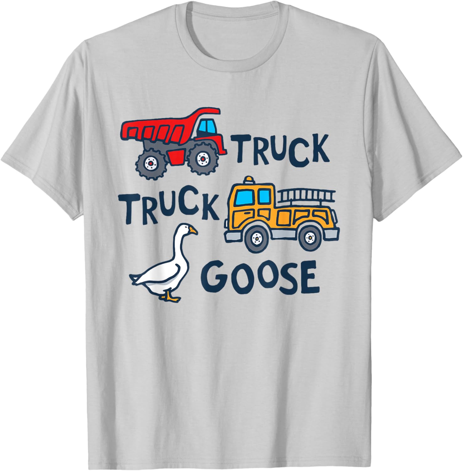 Cute Truck Goose Funny Truck Driver Trucker Silly Goose Farm T-Shirt - T-Shirt | Ash