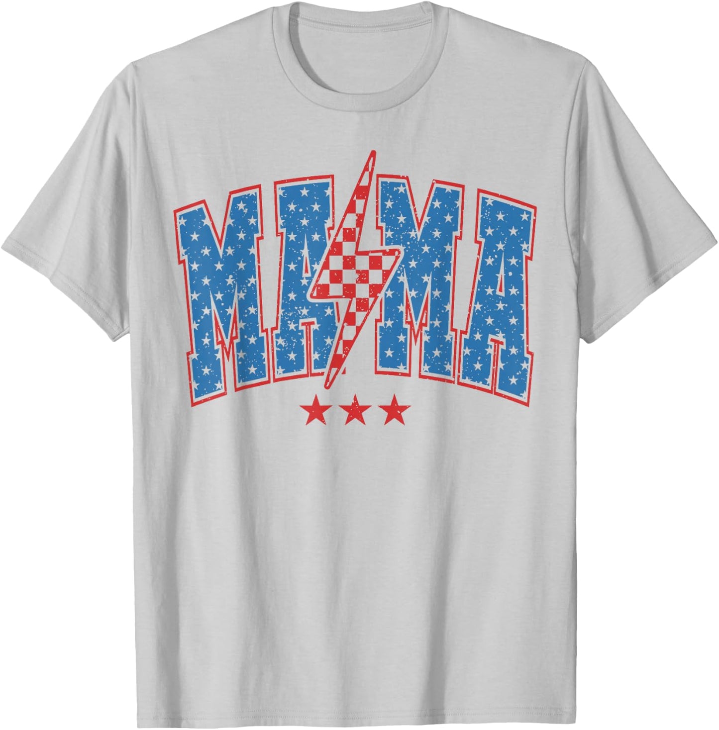 American Mama and Mini 4th of July, Mama lignting Bolt T-Shirt - T-Shirt | Ash