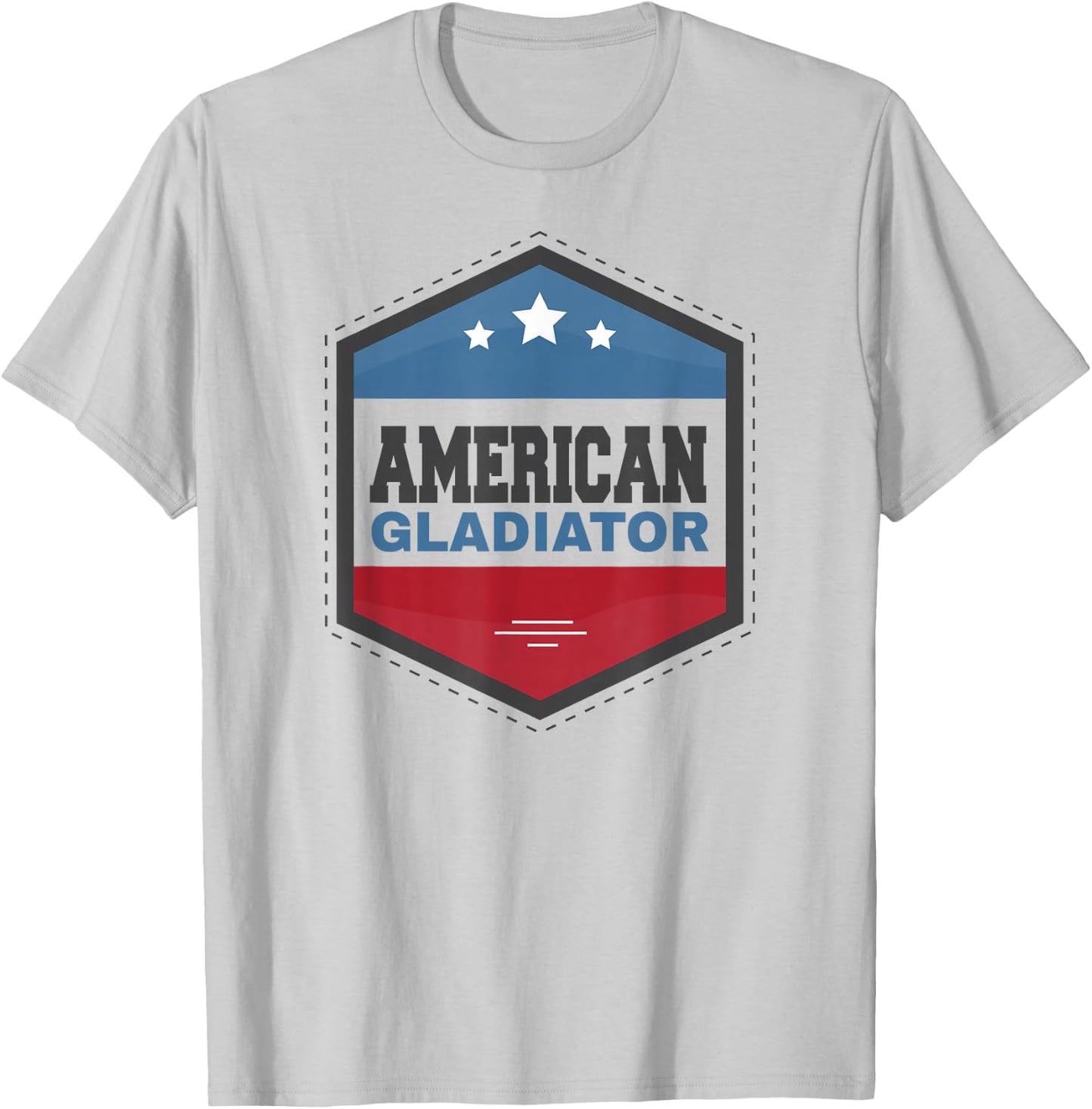 American Gladiator USA Flag Gym Sports Quote Humor T-Shirt - T-Shirt | Ash