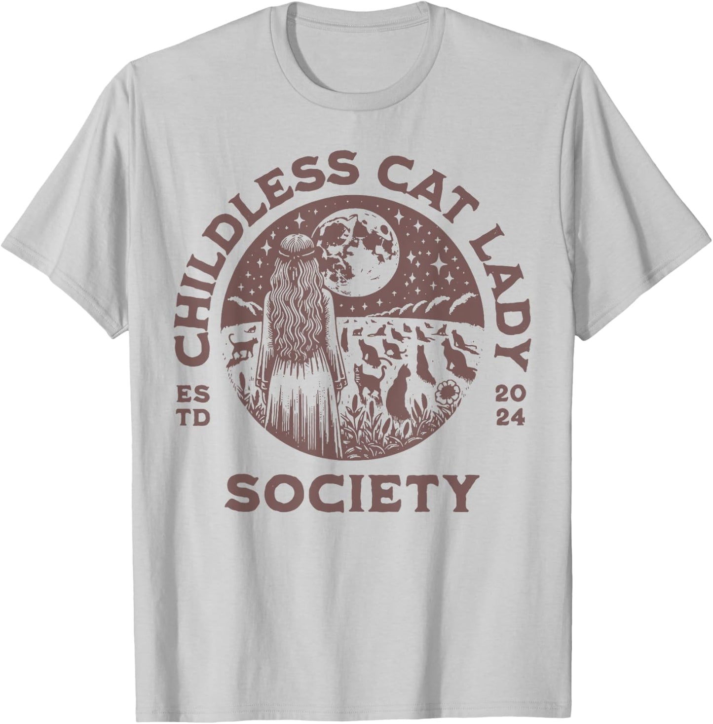 Childless Cat Lady 2024 Society T-Shirt - T-Shirt | Ash