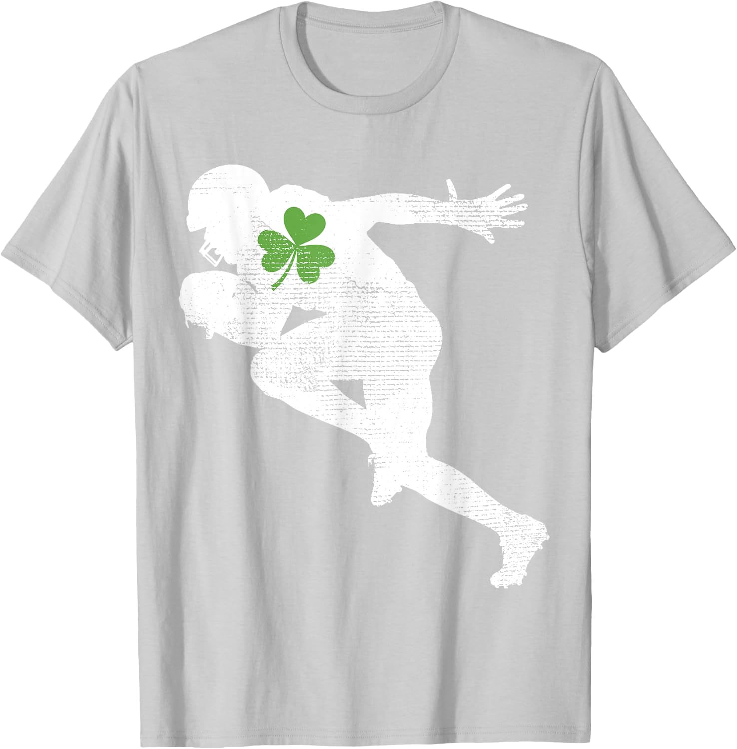 American Football Lovers Green Shamrock Leaf St Patricks Day T-Shirt - T-Shirt | Ash