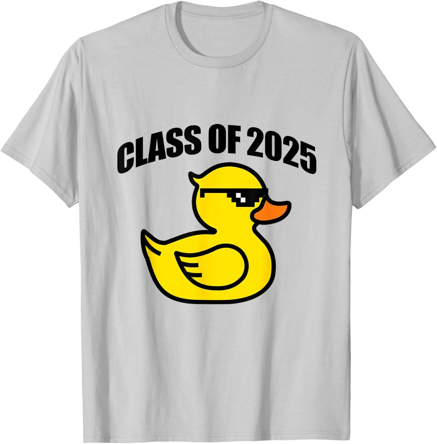 Cool Proud of Class of 2025 with Rubber Yellow Duck Graphic T-Shirt - T-Shirt | Ash
