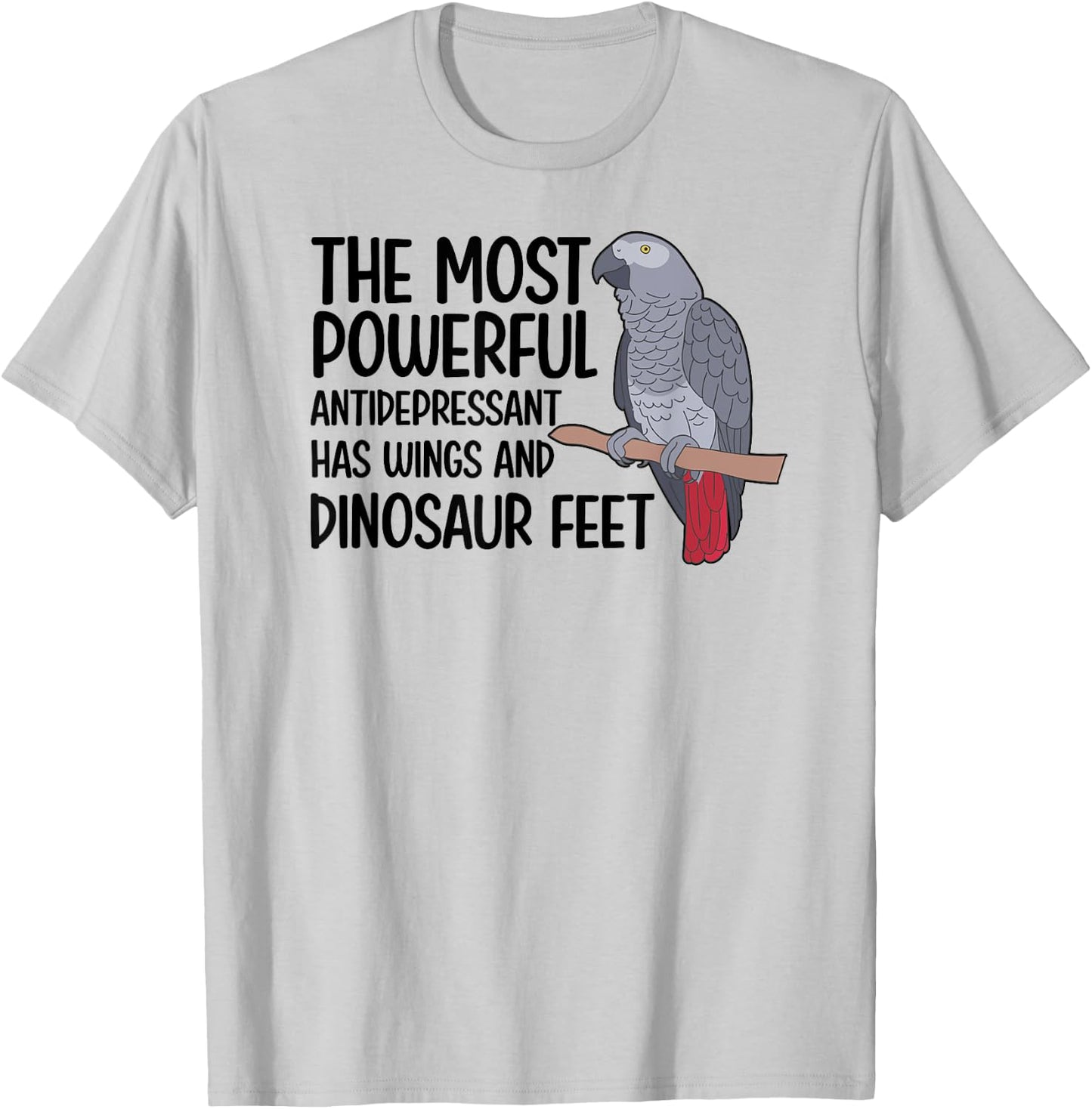 Dinousar Feet African Grey Owner African Grey Parrot Lover T-Shirt - T-Shirt | Ash