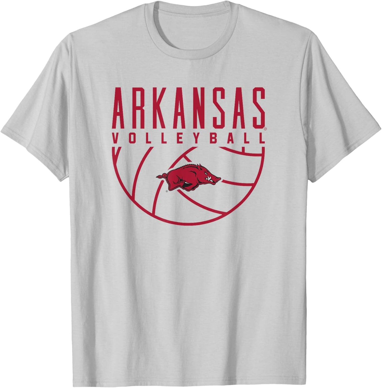 University of Arkansas Razorbacks Volleyball T-Shirt - T-Shirt | Ash