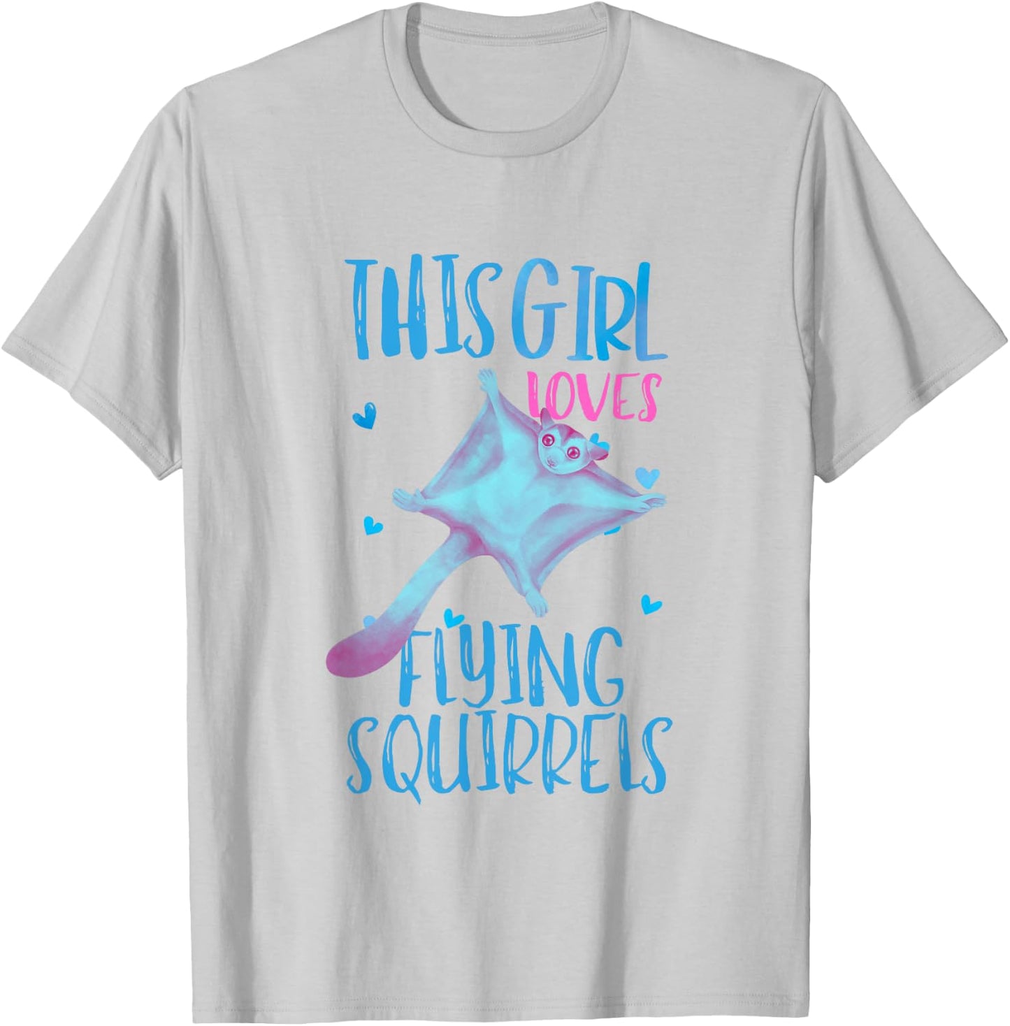 Flying Squirrel Shirt Girl Animal Lover Flying Squirrels T-Shirt - T-Shirt | Ash