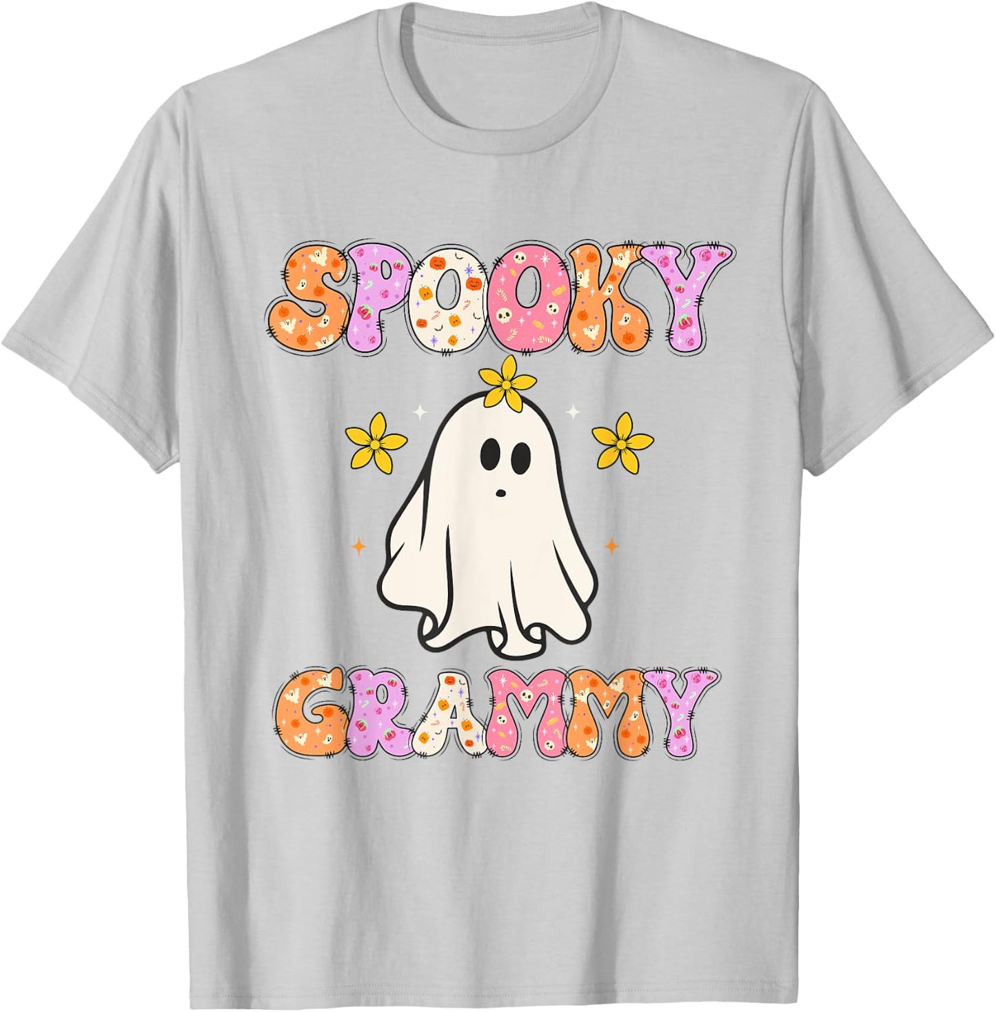 Spooky Grammy Halloween Grandma Groovy T-Shirt - T-Shirt | Ash