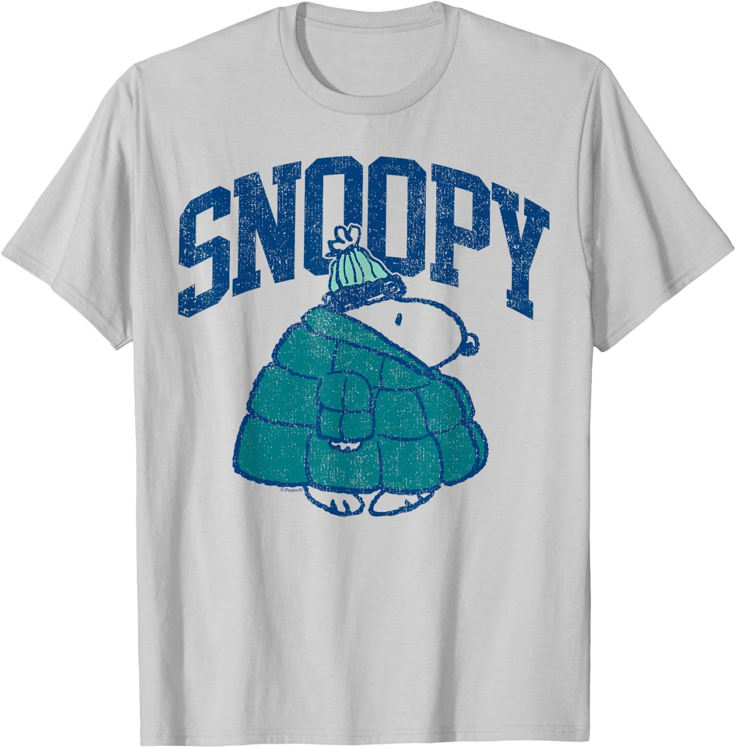Peanuts -Snoopy Puffer T-Shirt - T-Shirt | Ash