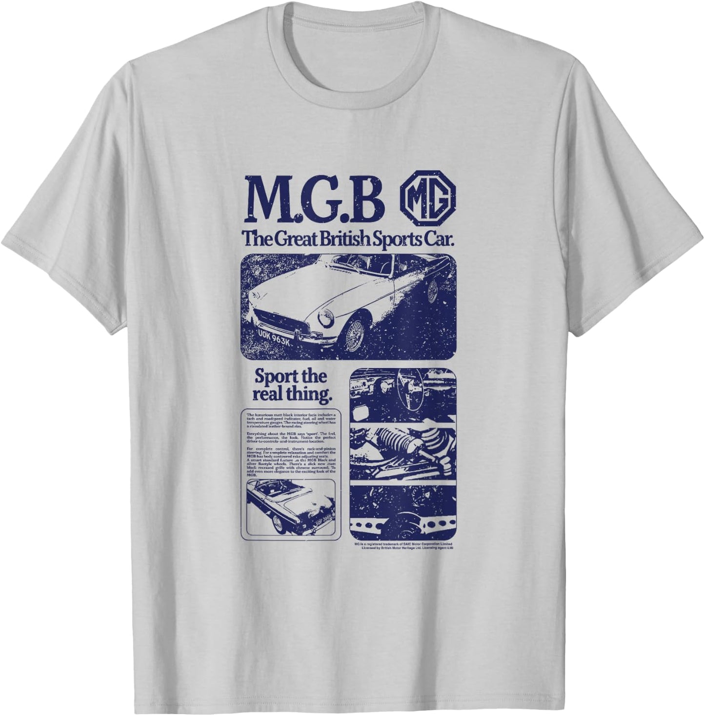 MG MGB Sports Car Promo Ad T-Shirt - T-Shirt | Ash