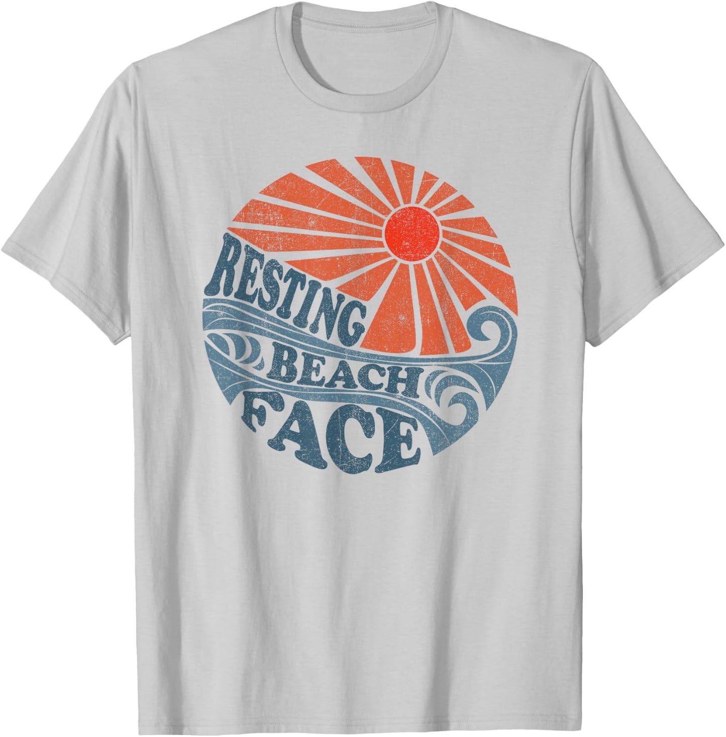 Vintage Resting Beach Face Funny Retro 70's Vacation Women's T-Shirt - T-Shirt | Ash